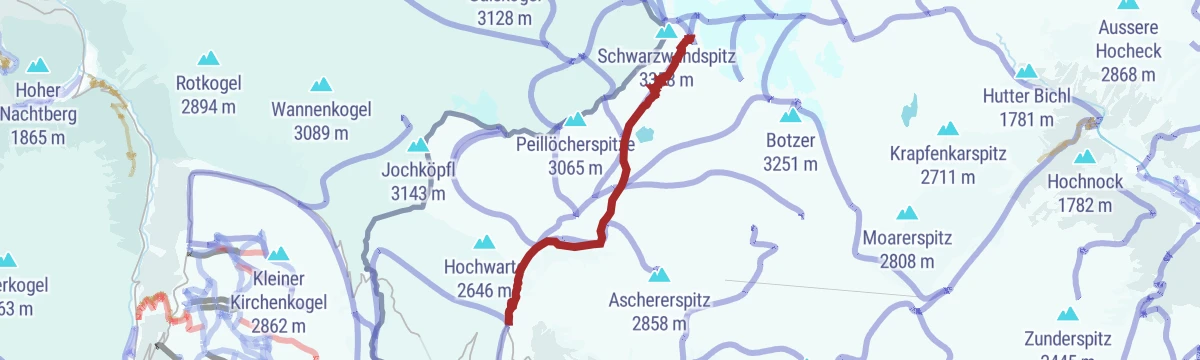 Route map: Escursione sci-alpinistica sulla forcella della Croda Nera(3059 m)